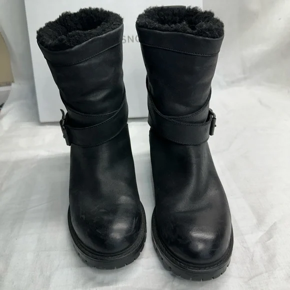 Ross & Snow | Shoes | Ross Snow Shearling Moto Boots | Poshmark display picture 3
